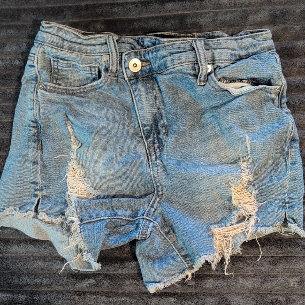 Kendall & Kylie Blue  High-Waisted The Icon Jean Shorts